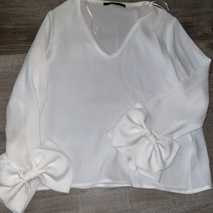 Women’s Zara blouse white top large